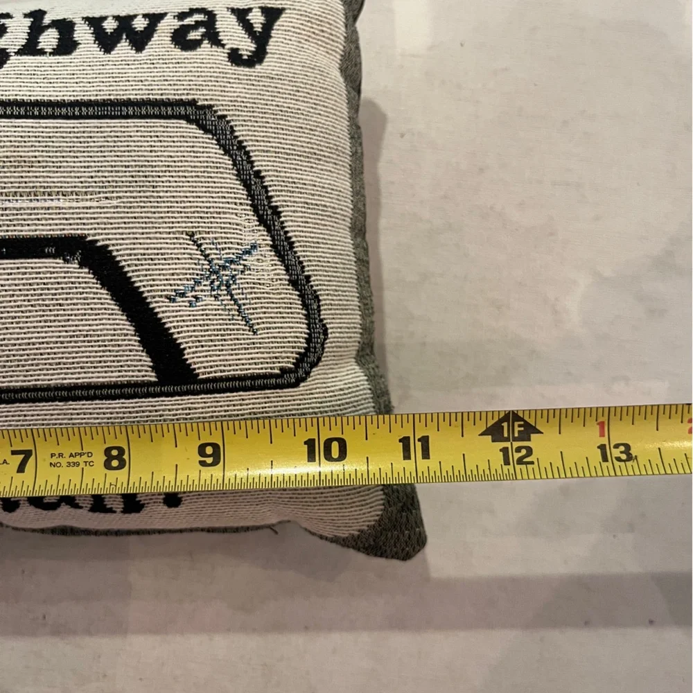 Vintage tapestry style “What Highway Patrolmen?” Decorative Pillow.